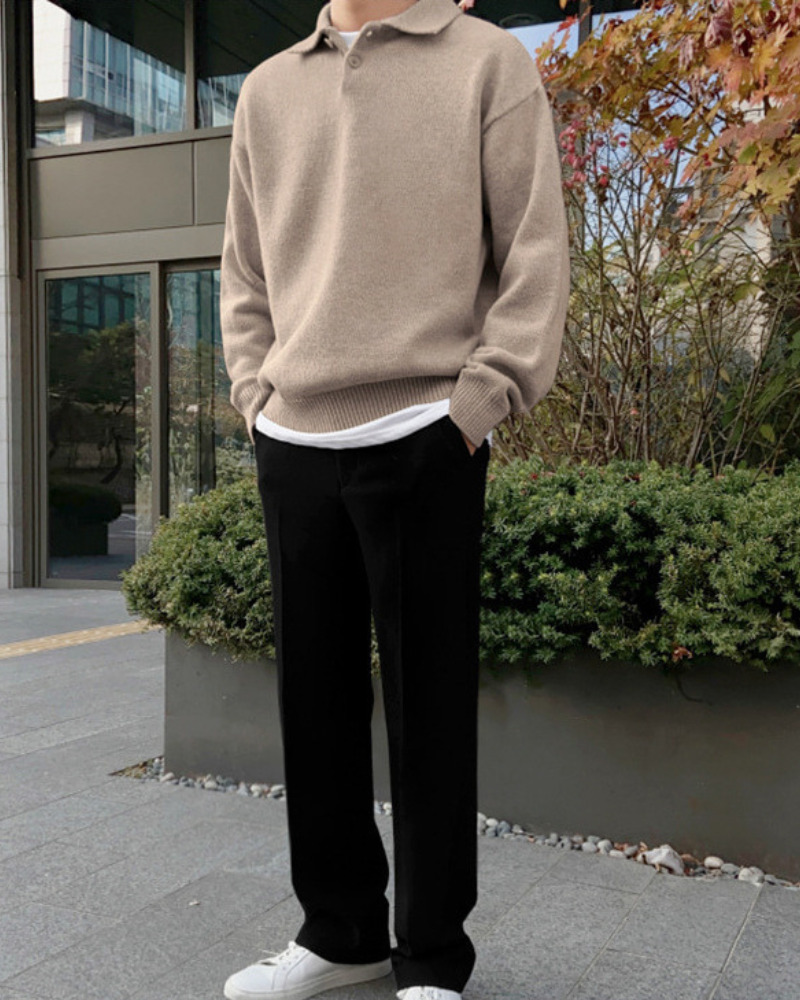 Half Zip Botón