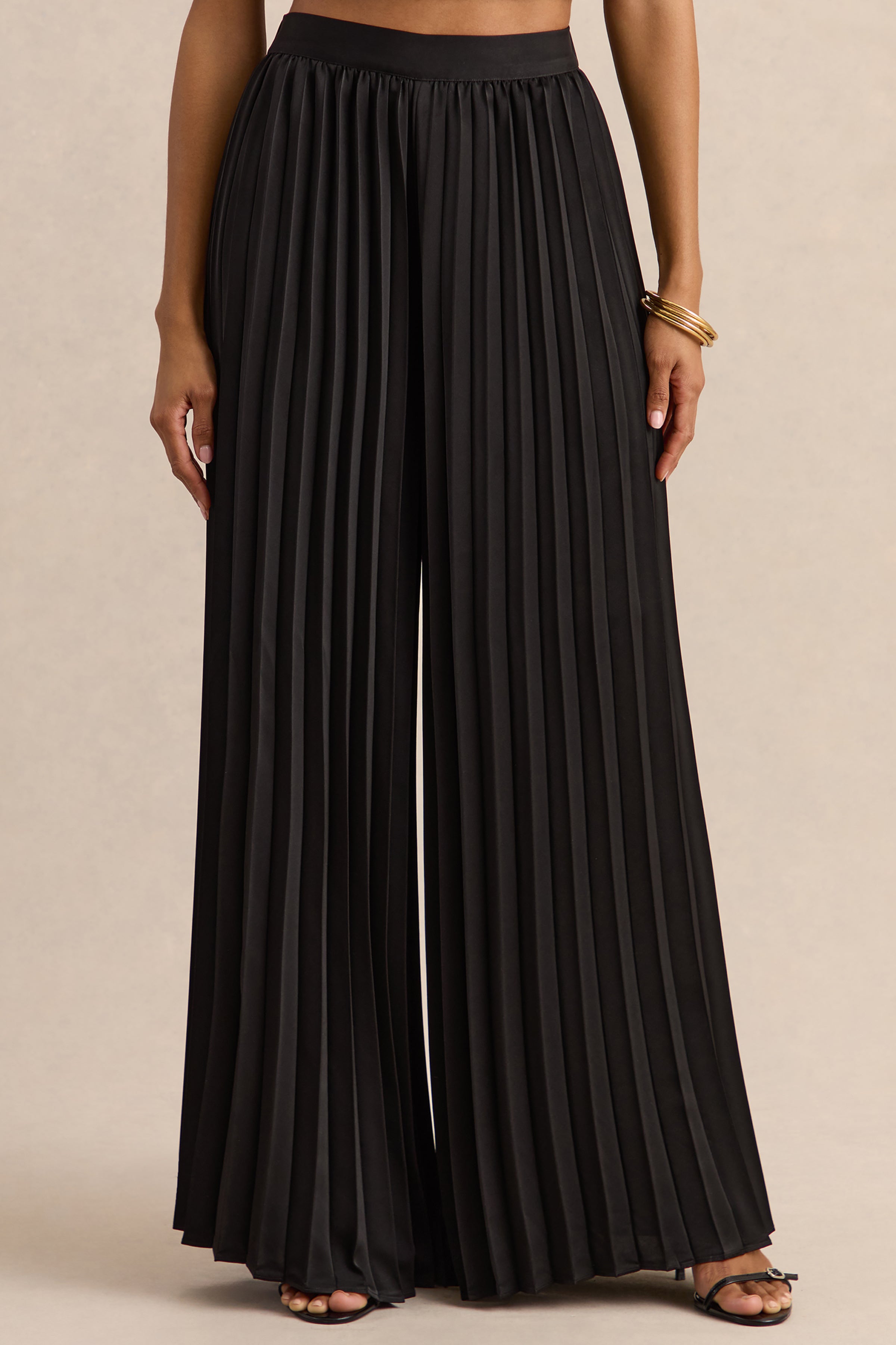 Pantalones negros de satén Lerenza