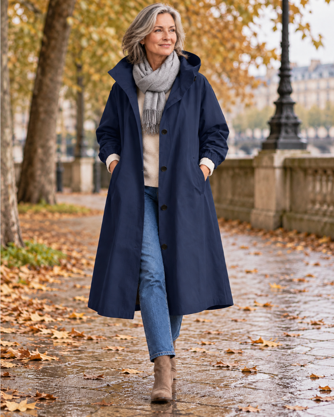 Gabardina Elegante con Capucha