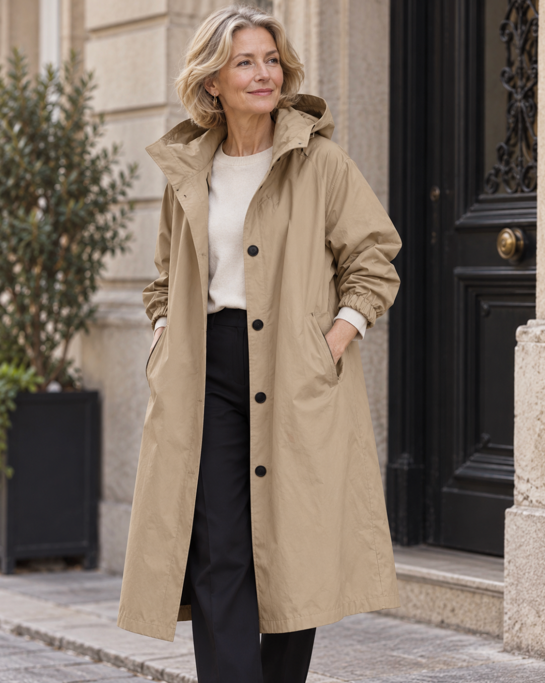 Gabardina Elegante con Capucha
