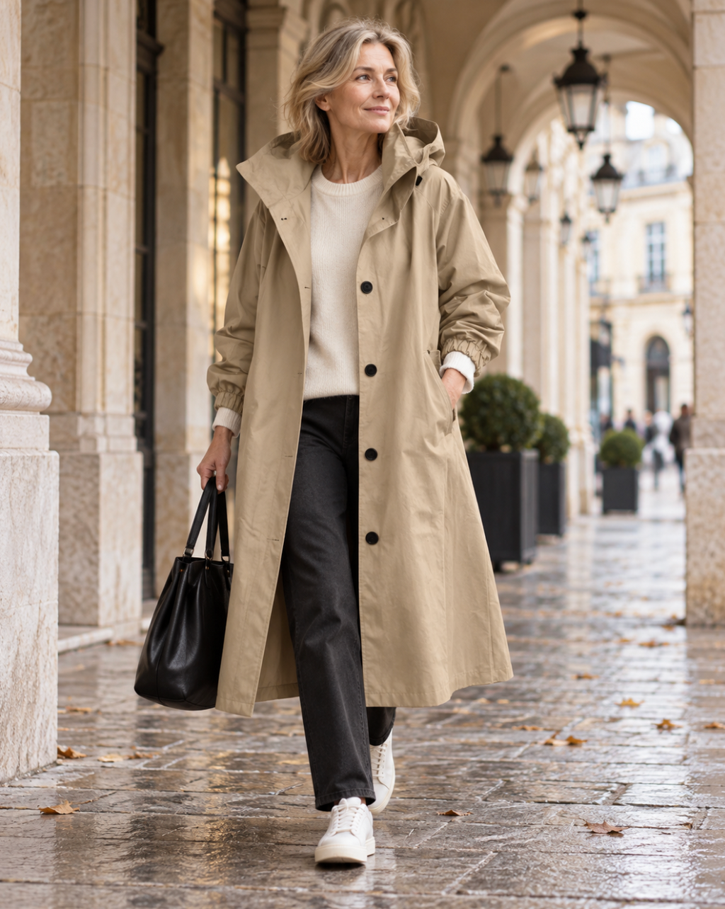 Gabardina Elegante con Capucha