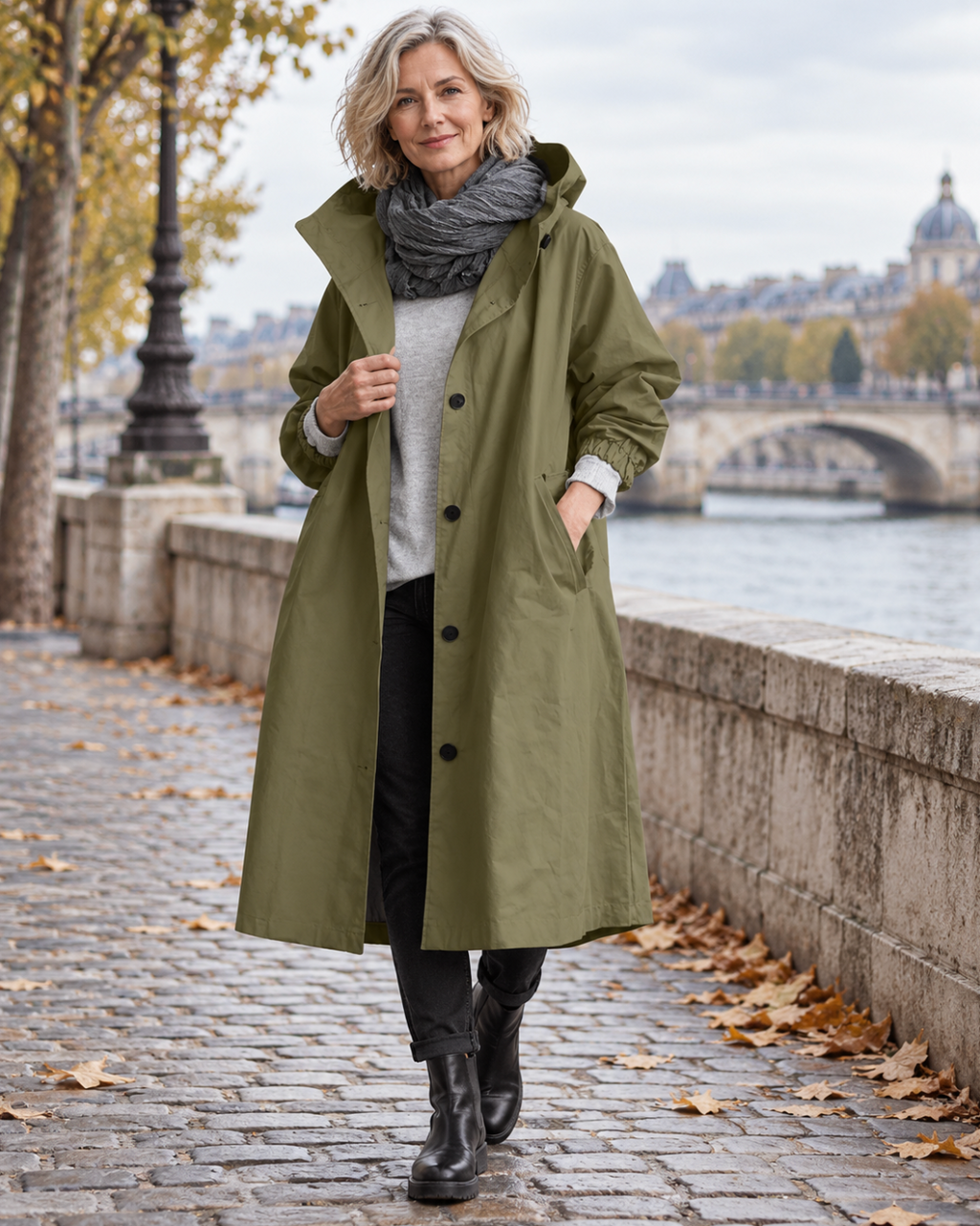 Gabardina Elegante con Capucha