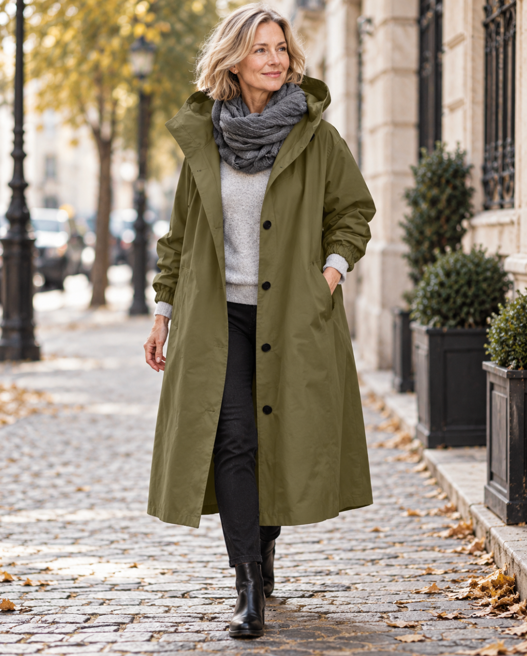 Gabardina Elegante con Capucha