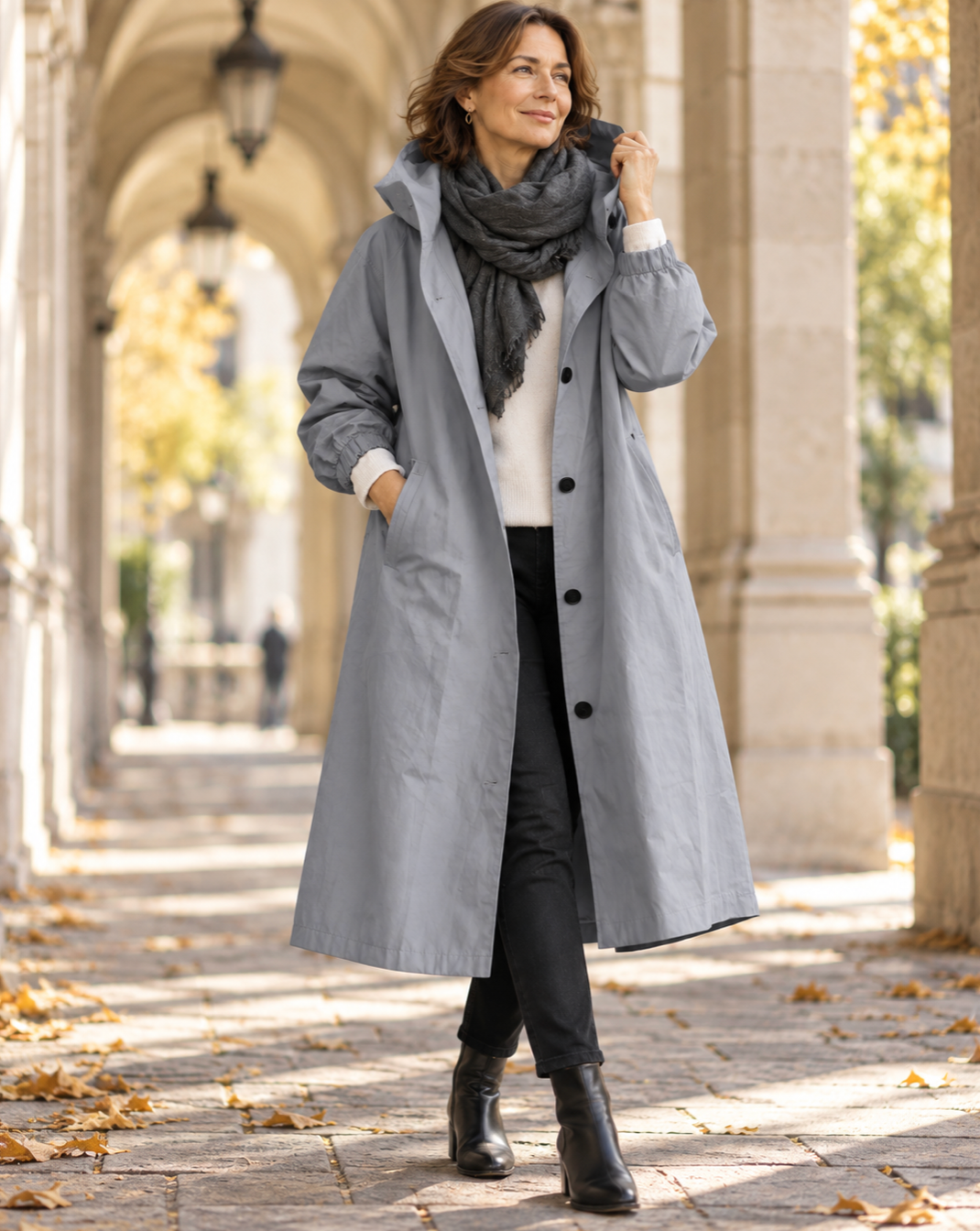 Gabardina Elegante con Capucha