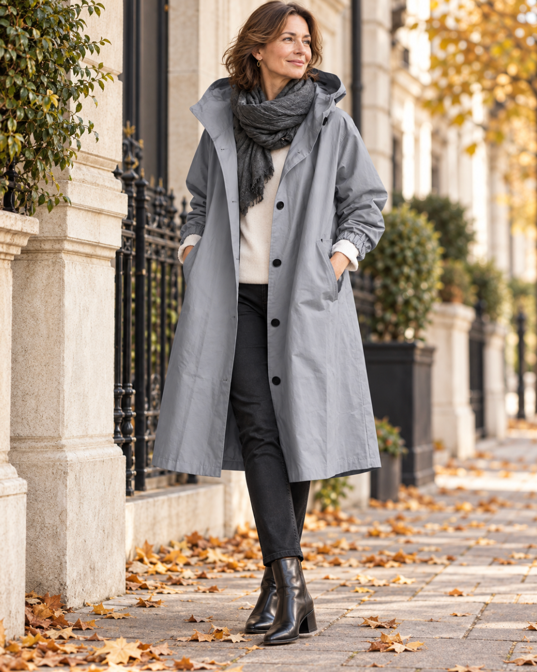 Gabardina Elegante con Capucha