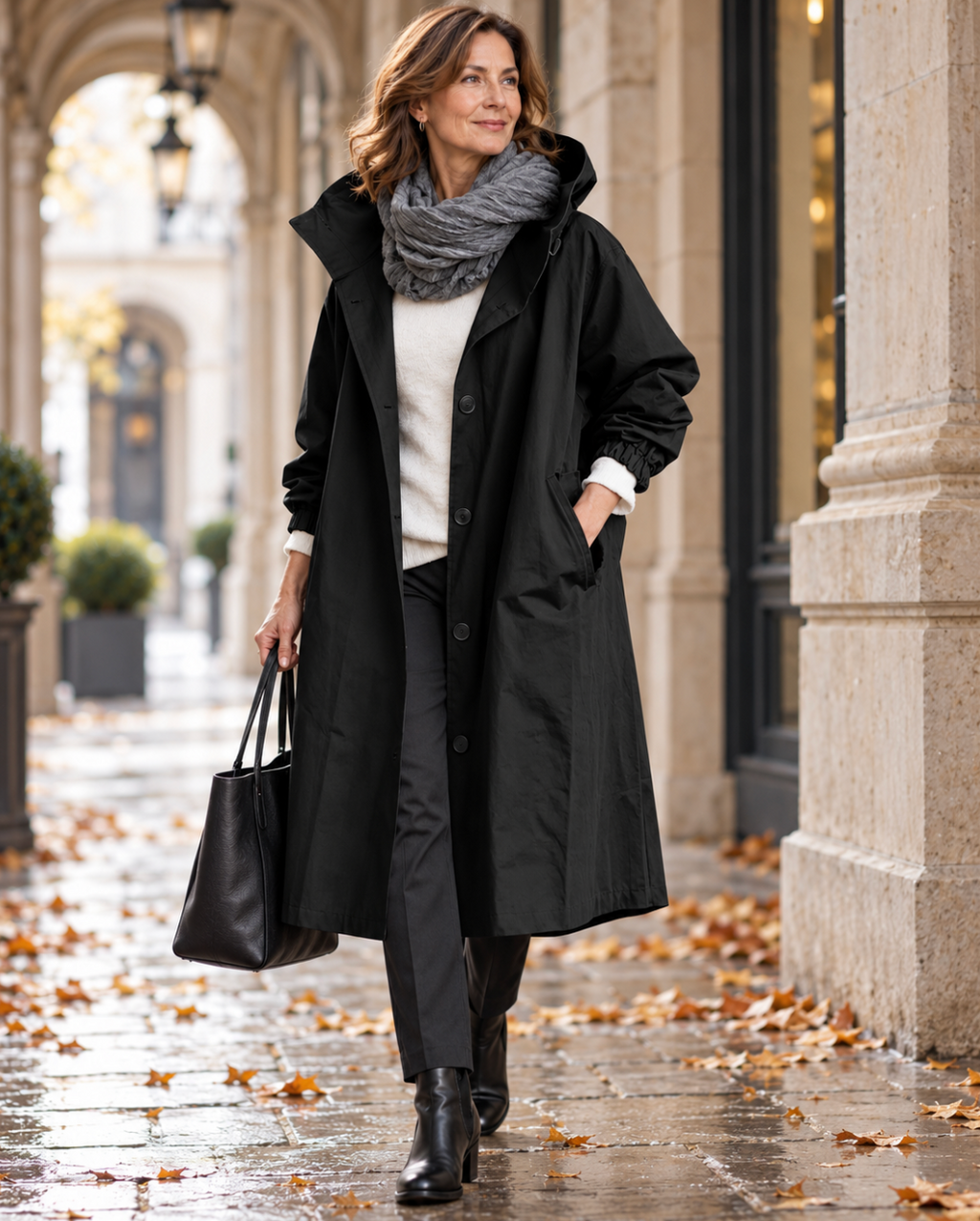 Gabardina Elegante con Capucha