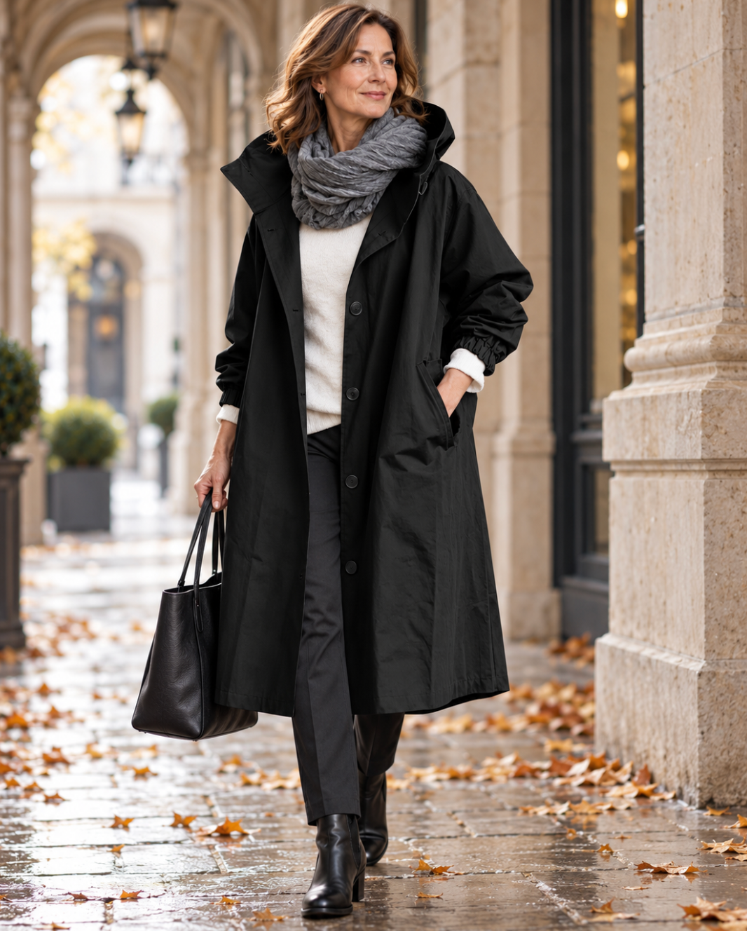 Gabardina Elegante con Capucha