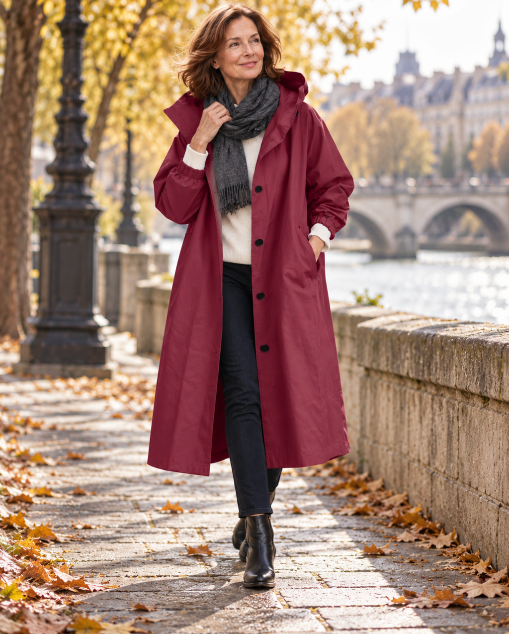 Gabardina Elegante con Capucha
