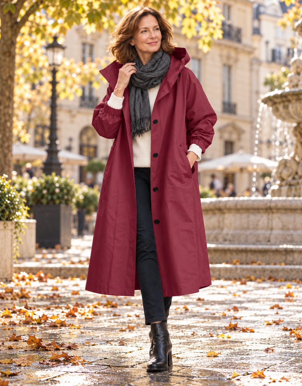 Gabardina Elegante con Capucha