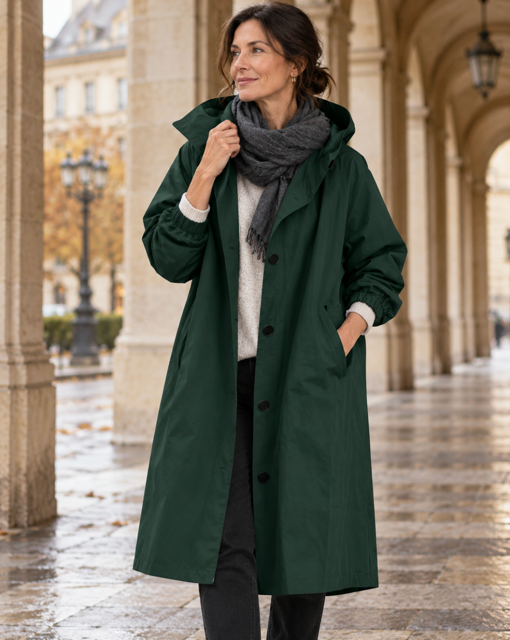 Gabardina Elegante con Capucha