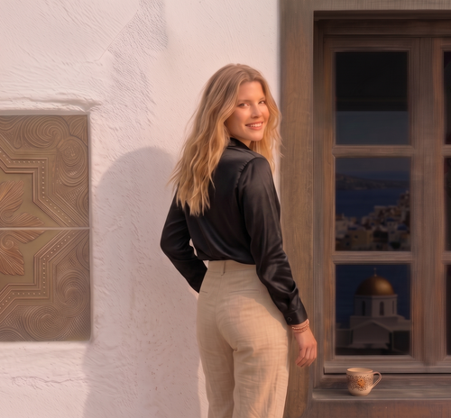 Blusa de satén Nanna