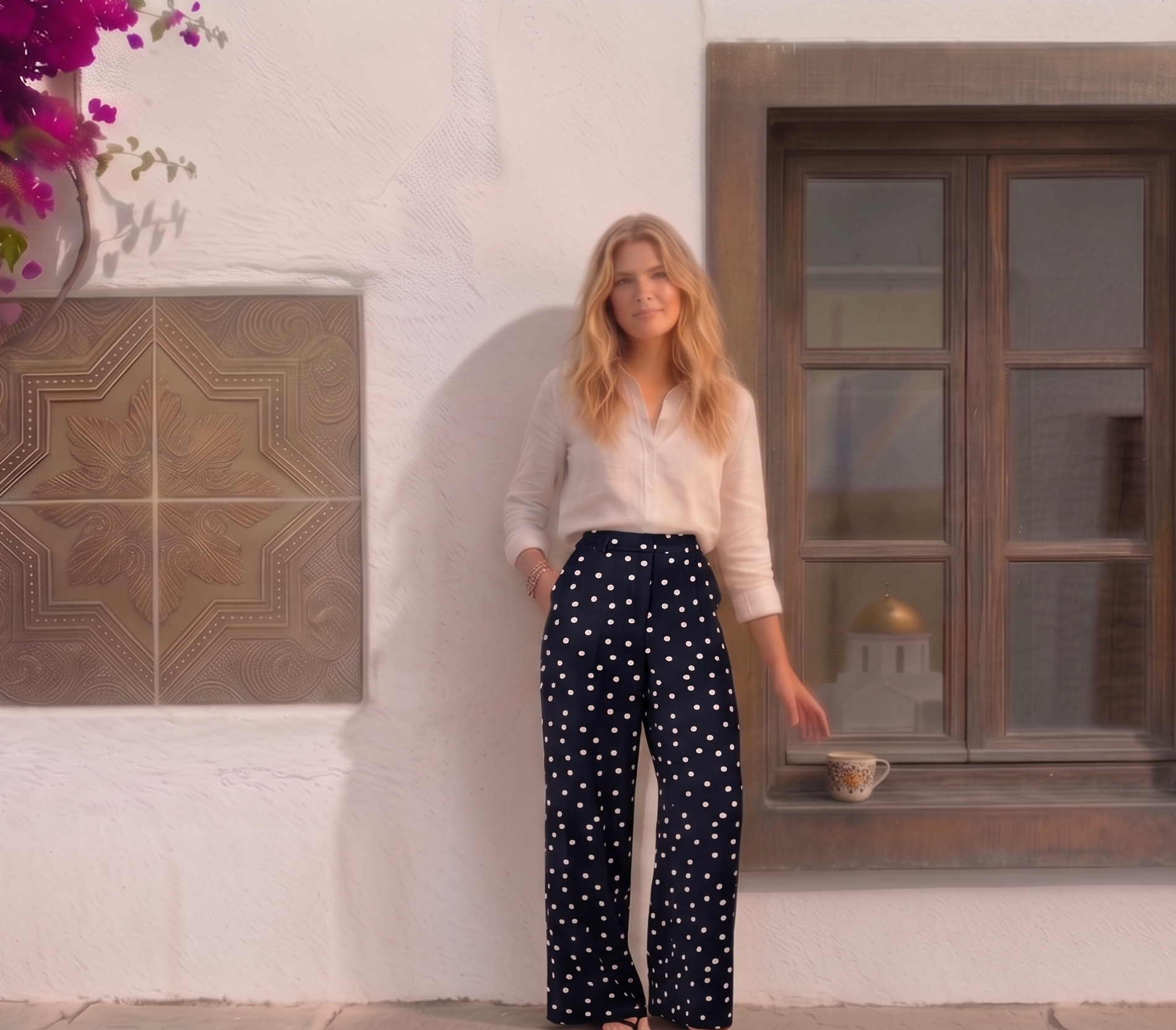 Pantalones largos de satén Seloria