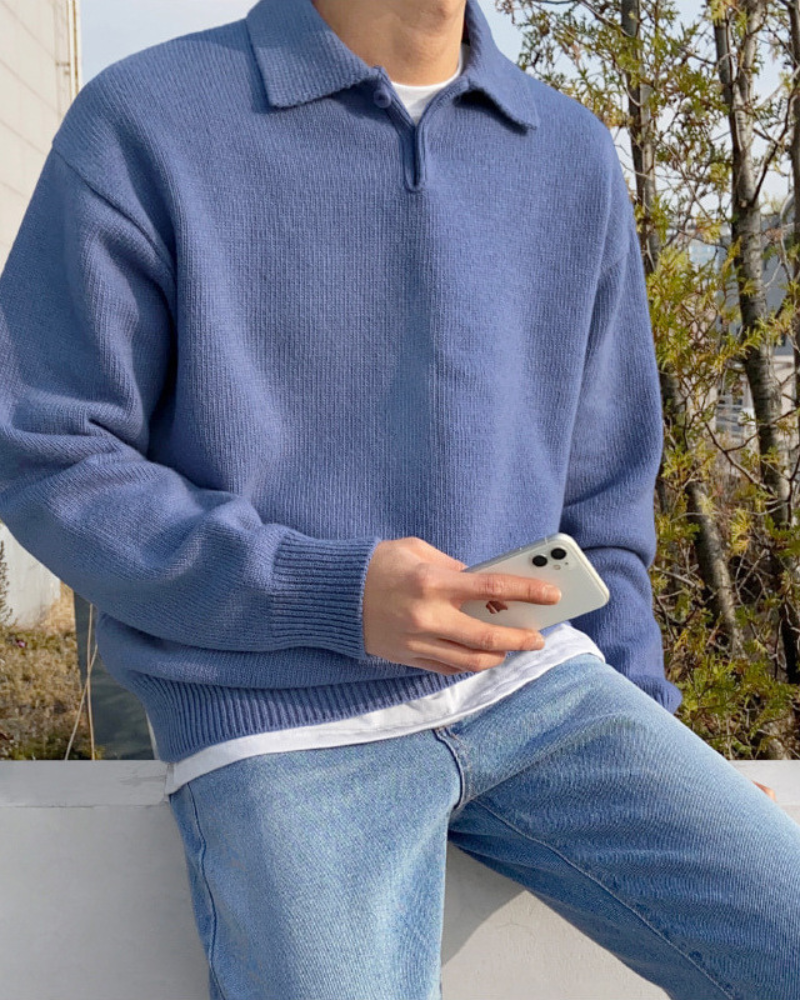 Half Zip Botón